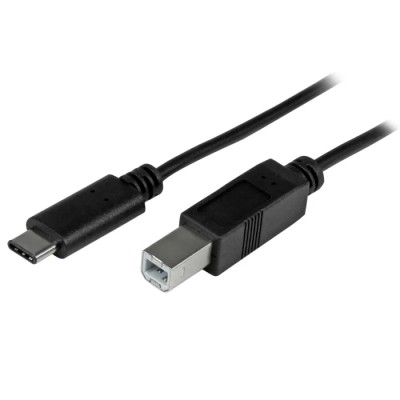 StarTech.com USB 2.0 Male USB Type C to Male USB B Cable Black 1m USB2CB1M