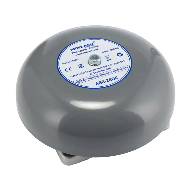 Moflash AB6 Solenoid Series Siren Wall, IP44 Moisture-Resistant Aluminium Housing, 1-Tone 100 dB @ 1m, DC 24V 
