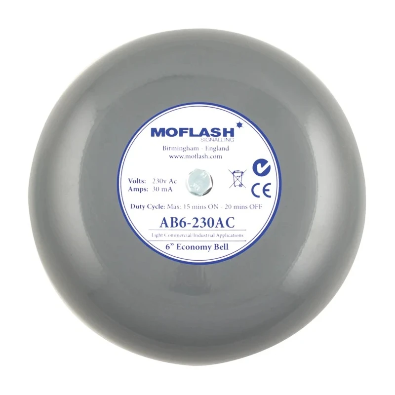 Moflash AB6 Solenoid Series Siren Wall, IP44 Moisture-Resistant Aluminium Housing, 1-Tone 100 dB @ 1m, DC 24V 