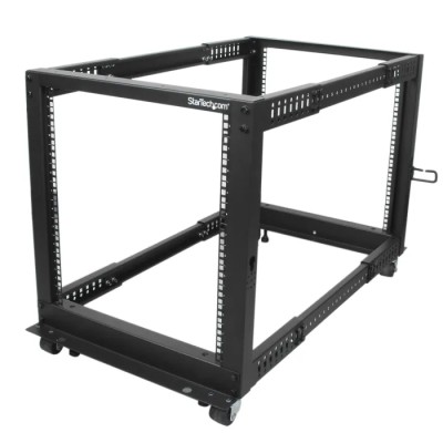 StarTech.com 4PO Series 4 Post Frame Black Steel Server Rack 12U 638mm Height 4POSTRACK12U