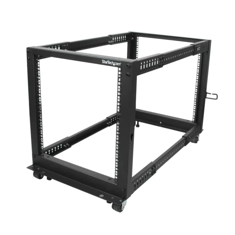 StarTech.com 4PO Series 4 Post Frame Black Steel Server Rack 12U 638mm Height 4POSTRACK12U