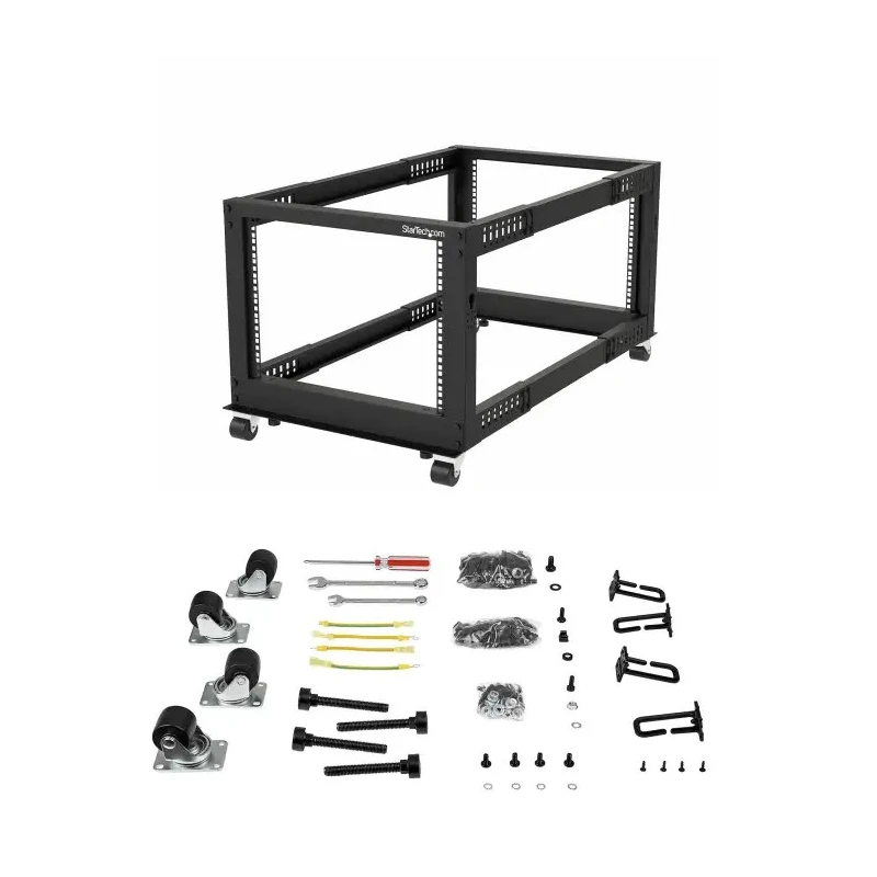 StarTech.com 4PO Series 4 Post Frame Black Steel Server Rack 12U 638mm Height 4POSTRACK12U