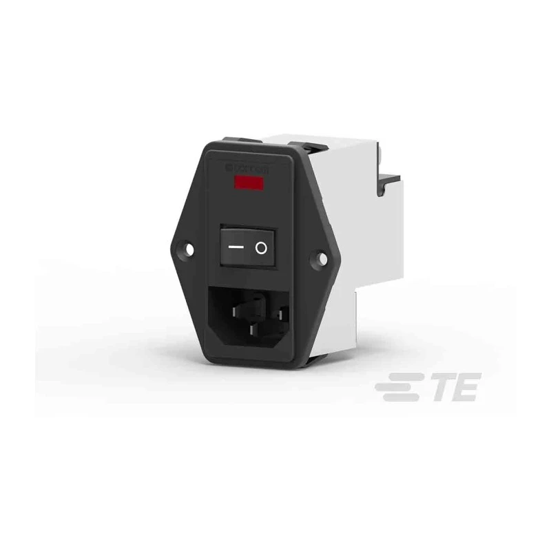 TE Connectivity IEC Power Line Filter Flange Mount 6A Current 115V/230V AC PE0S0DH6B