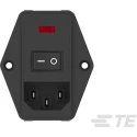 TE Connectivity IEC Power Line Filter Flange Mount 6A Current 115V/230V AC PE0S0DH6B