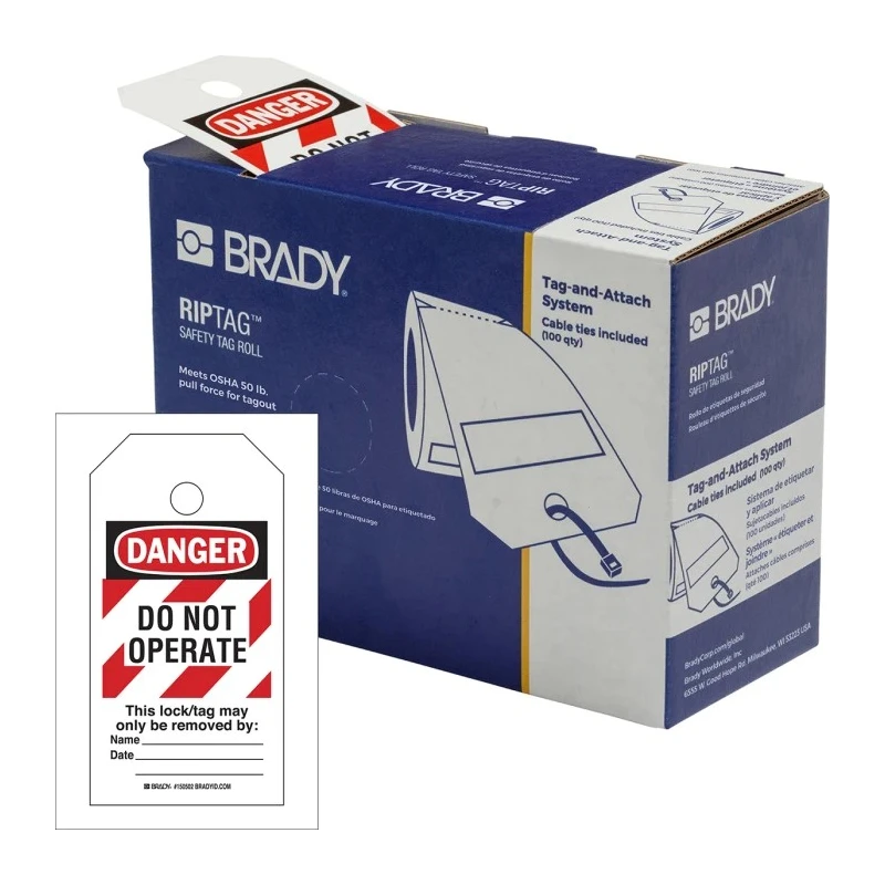 Brady Safety Prohibition Tag White on Red English Language Pack of 250 150502