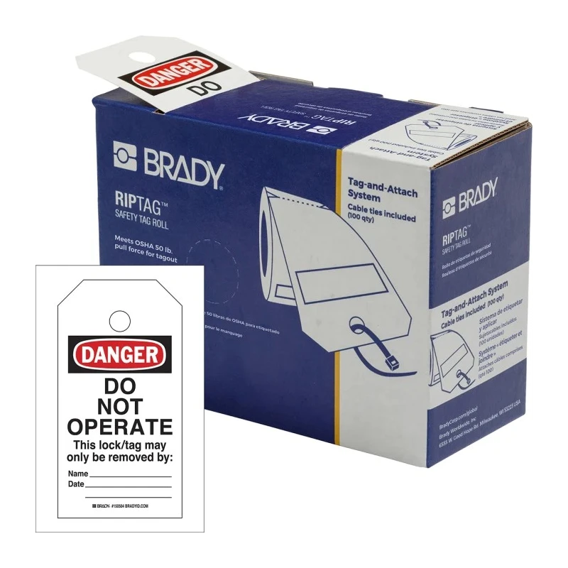 Brady Safety Prohibition Tag White on Red English Language 100 Per Pack 150503
