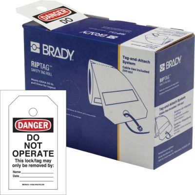 Brady Safety Prohibition Tag White on Red English Language, 250 Per Pack 150504