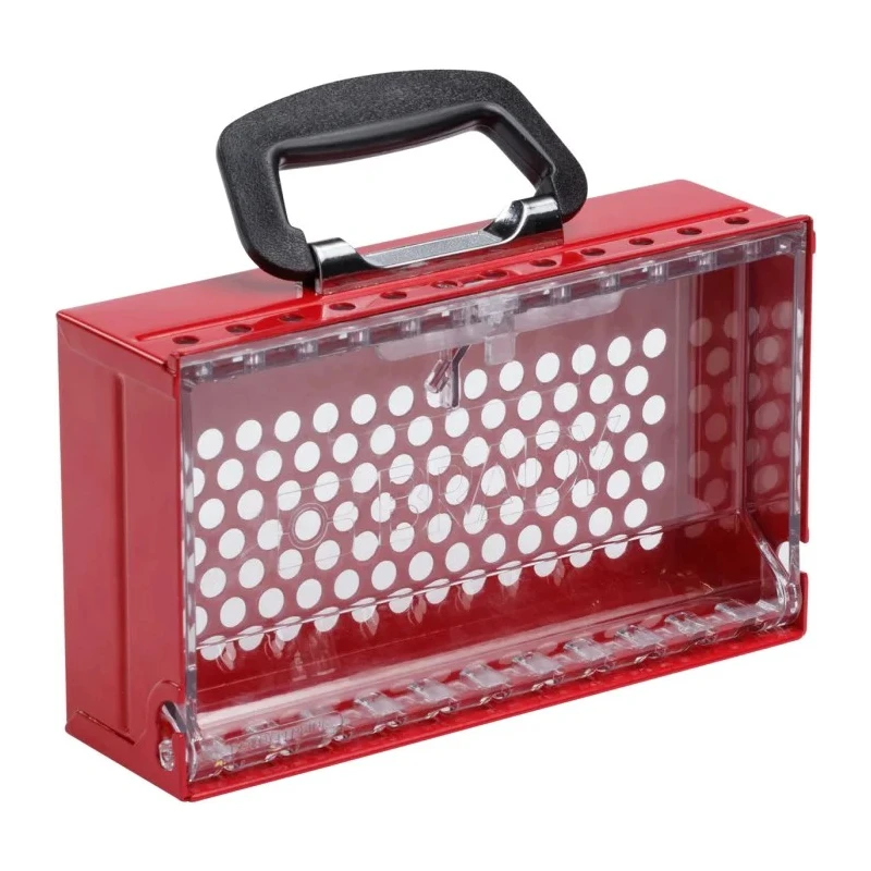 Brady Lockout Station Slimview Lock Box 12 Padlock Capacity Red SLIMVIEW LOCK BOX, 12 PADLOCK, RED