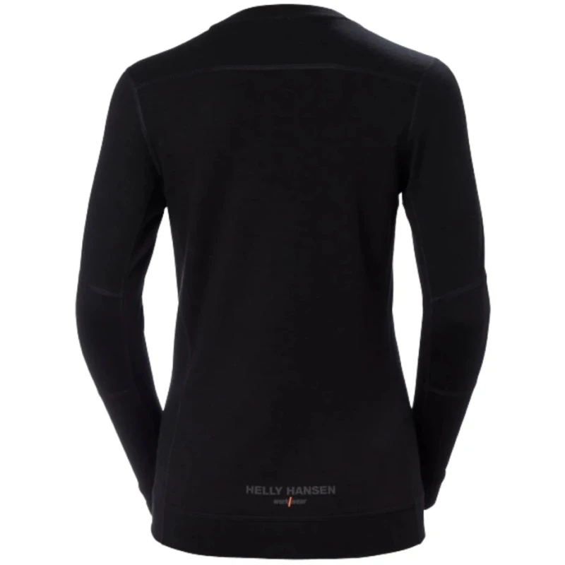 Helly Hansen Long Thermal Shirt, Size S, Black, 57% Merino 43% Polypropylene 75209_990-S