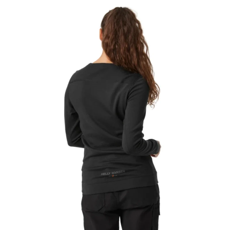 Helly Hansen Long Thermal Shirt, Size S, Black, 57% Merino 43% Polypropylene 75209_990-S