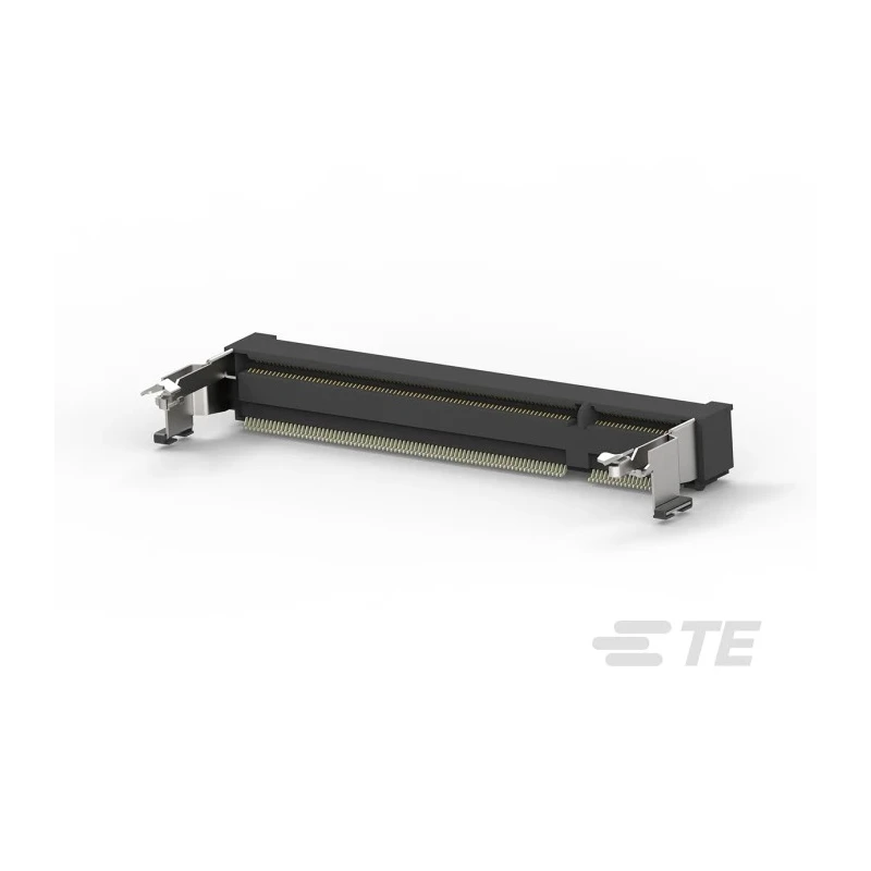 TE Connectivity 0.6 mm Pitch 200 Way Right Angle Surface Mount SO DIMM Socket 2.5V 500mA 1612618-1
