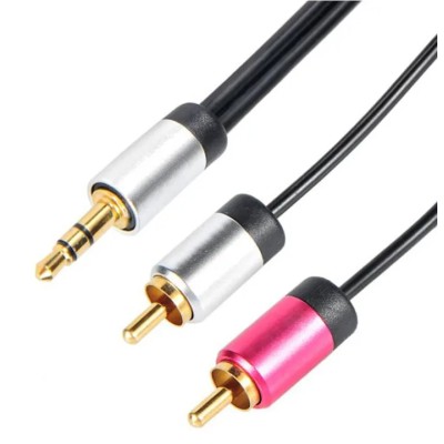 Cable Power Male 3.5 mm Stereo Jack to Male RCA Auxiliary Cable, Black, 1.5 m CPAL010-1.5M-RS