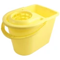 RS PRO 15L Plastic Yellow Mop Bucket with Handle and Wringer 237-1304