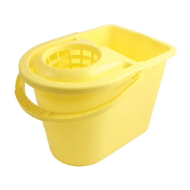 RS PRO 15L Plastic Yellow Mop Bucket with Handle and Wringer 237-1304