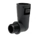 Adaptaflex Nickel Plated Conduit Fitting 16 mm Nominal Size, Polyamide 66, IP66 Rated, Black 7TCA296000R0361 AL16/M16/C90/BL