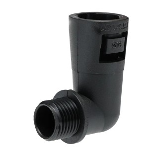 Adaptaflex Nickel Plated Conduit Fitting 16 mm Nominal Size, Polyamide 66, IP66 Rated, Black 7TCA296000R0361 AL16/M16/C90/BL