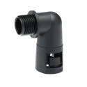 Adaptaflex Nickel Plated Conduit Fitting 16 mm Nominal Size, Polyamide 66, IP66 Rated, Black 7TCA296000R0361 AL16/M16/C90/BL