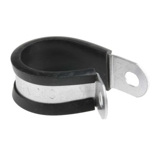 RS PRO Black Plated Steel Cable Clip Screw Fixing 12.7mm Width 1.4mm Depth 20mm Max Bundle Diameter 186-5397