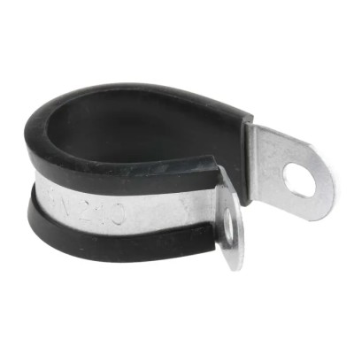 RS PRO Black Plated Steel Cable Clip Screw Fixing 12.7mm Width 1.4mm Depth 20mm Max Bundle Diameter 186-5397