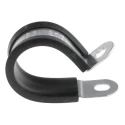 RS PRO Black Plated Steel Cable Clip Screw Fixing 12.7mm Width 1.4mm Depth 20mm Max Bundle Diameter 186-5397