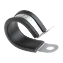 RS PRO Black Plated Steel Cable Clip Screw Fixing 12.7mm Width 1.4mm Depth 20mm Max Bundle Diameter 186-5397