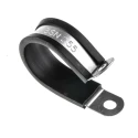 RS PRO Black Plated Steel Cable Clip P Clamp 25 mm Max Bundle Diameter Screw Fixing 186-5404