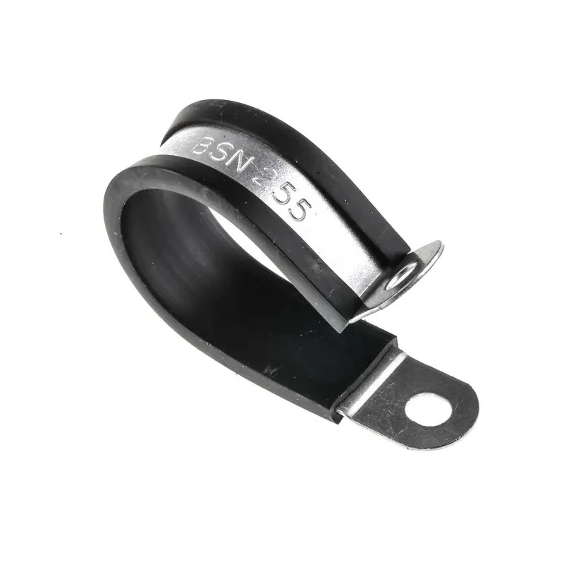 RS PRO Black Plated Steel Cable Clip P Clamp 25 mm Max Bundle Diameter Screw Fixing 186-5404