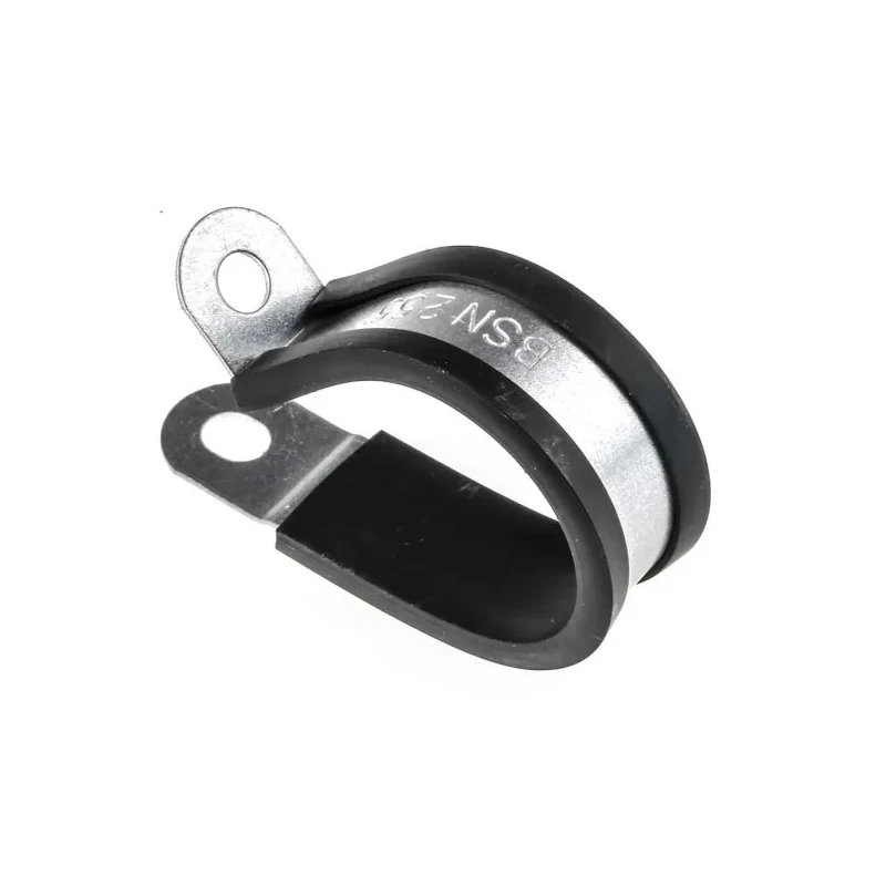 RS PRO Black Plated Steel Cable Clip P Clamp 25 mm Max Bundle Diameter Screw Fixing 186-5404