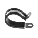 RS PRO Black Plated Steel Cable Clip P Clamp 25 mm Max Bundle Diameter Screw Fixing 186-5404