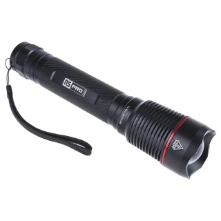 RS PRO High Power Waterproof LED Torch Black 2600 lm, 240 mm, Aluminium Housing, IP67 Protection 186-4624