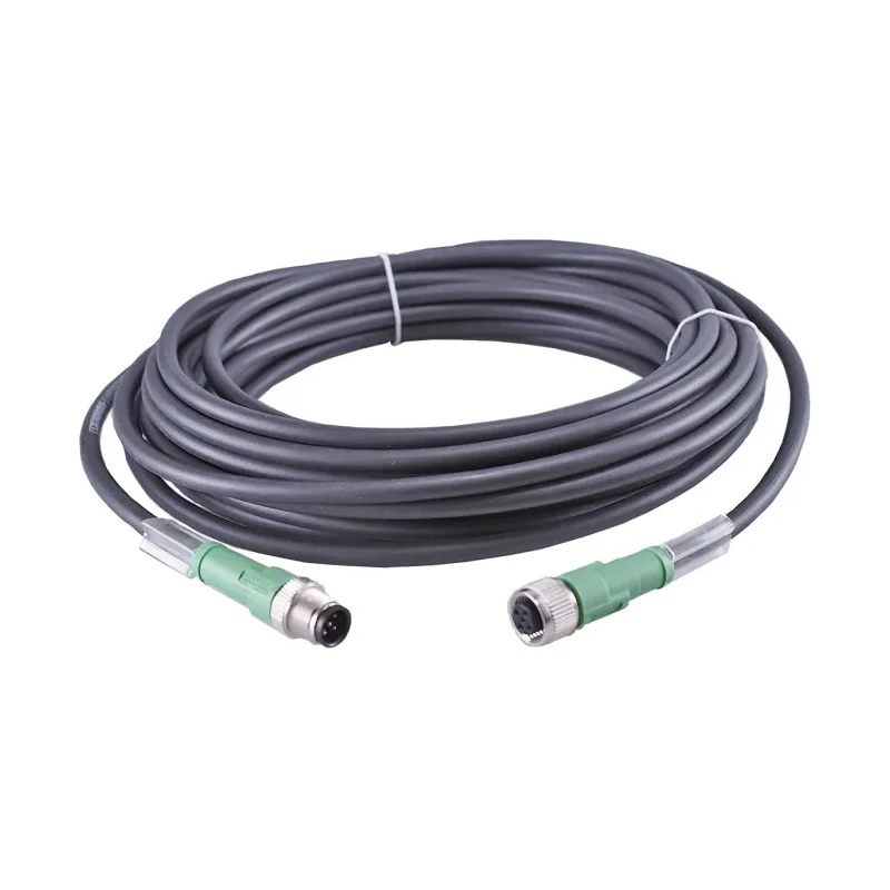 Jumo Male 5-way M12 to Female 5-way Sensor Actuator Cable, 10 m, Green Jacket, 35V, IP65, Model 503579