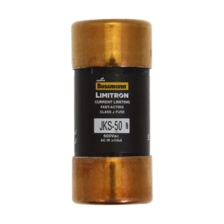 Eaton Cartridge Fuse 50A Fast Acting 27 mm Diameter 60 mm Length 600V AC JKS-50