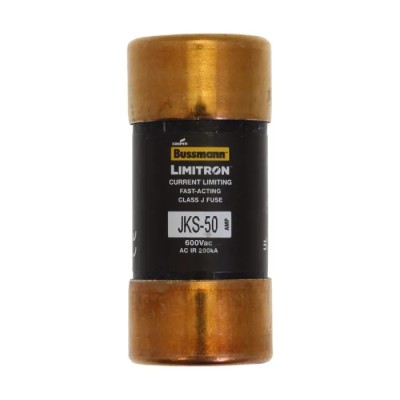 Eaton Cartridge Fuse 50A Fast Acting 27 mm Diameter 60 mm Length 600V AC JKS-50