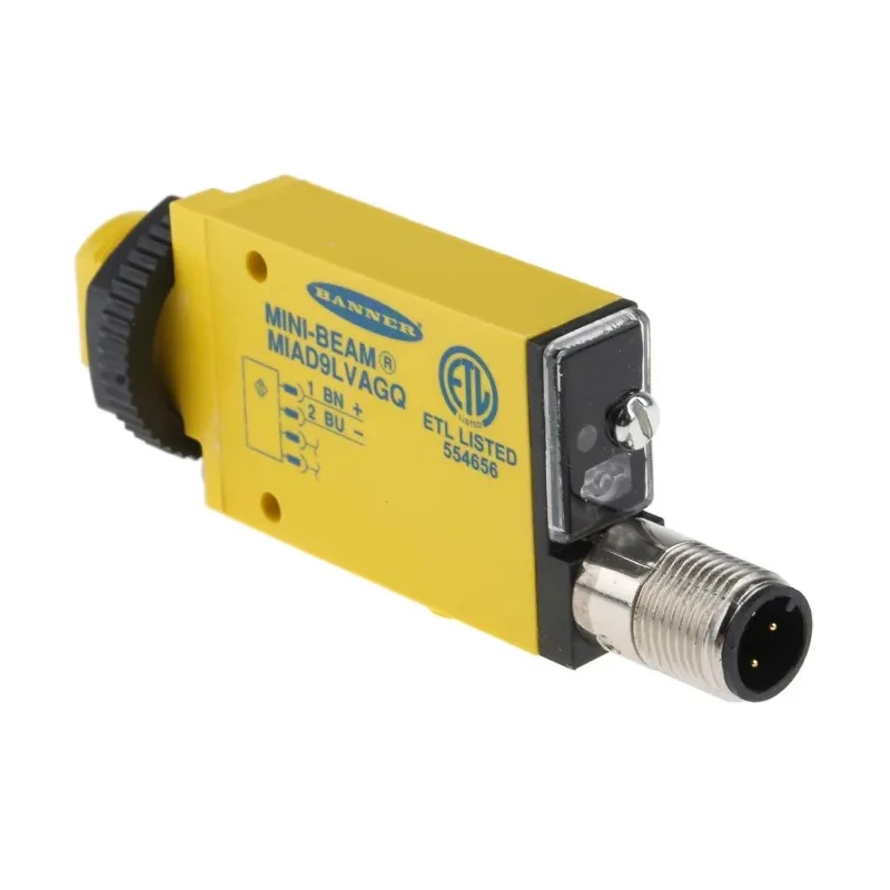 Banner Retroreflective Photoelectric Sensor Block, 2 m Detection Range, IP67, M12 Connector, LED Light Source MIAD9LVAGQ