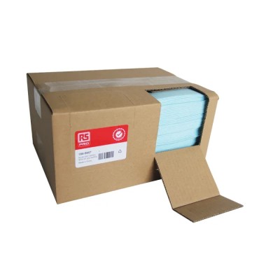 RS PRO Dry Multi-Purpose Wipes Blue 240 x 380 mm 200 Per Pack 186-9957