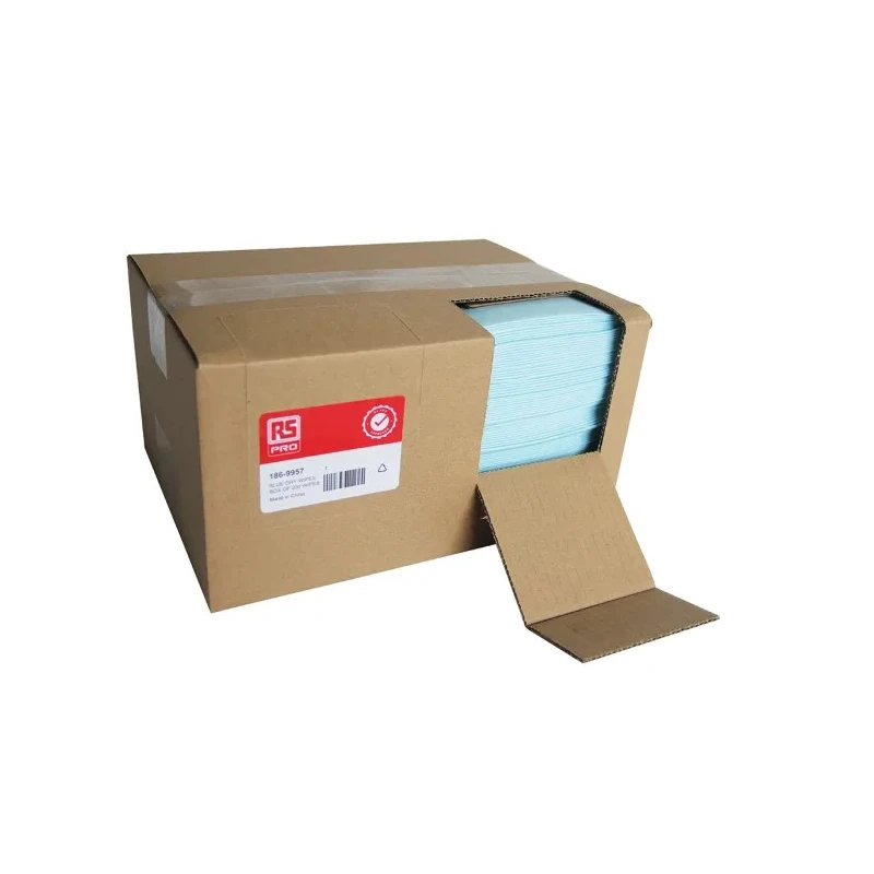 RS PRO Dry Multi-Purpose Wipes Blue 240 x 380 mm 200 Per Pack 186-9957