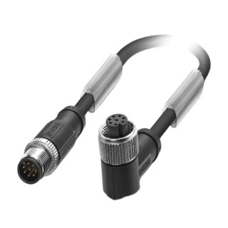 Phoenix Contact Sensor Actuator Cable Male 8 way M12 to Female 8 way M12, 3 m, Polyurethane Jacket, Black, 30V, IEC 1523049