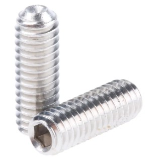 RS PRO Stainless Steel M4 x 12 mm Grub Screw Plain Cup DIN 916 187-0721