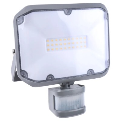 brennenstuhl Floodlight AL Series 20W 30 LED PIR Motion Sensor IP44 Aluminium Housing 3000K Warm White 1178020901