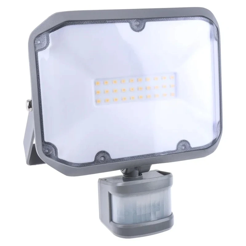 brennenstuhl Floodlight AL Series 20W 30 LED PIR Motion Sensor IP44 Aluminium Housing 3000K Warm White 1178020901