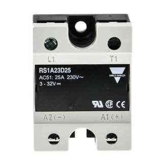 Carlo Gavazzi RS1A Series Solid State Relay, 25 A Load Current, Panel Mount, 265 V AC Load Voltage, 32 V DC Control 