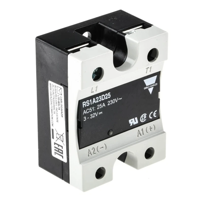 Carlo Gavazzi RS1A Series Solid State Relay, 25 A Load Current, Panel Mount, 265 V AC Load Voltage, 32 V DC Control 