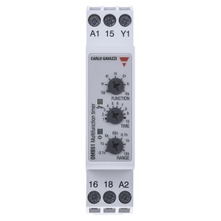 Carlo Gavazzi Multifunction DIN Rail Timer Relay 2-Contact, 12 to 240 V DC, 24V AC, 240 V AC, 0.1 s to 100 h DMB51CM24