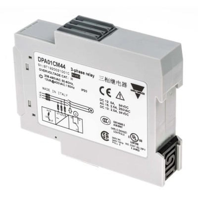 Carlo Gavazzi 3 Phase Monitoring Relay 177/550 V AC Monitor Range SPDT Contact DIN Rail Mount DPA01CM44