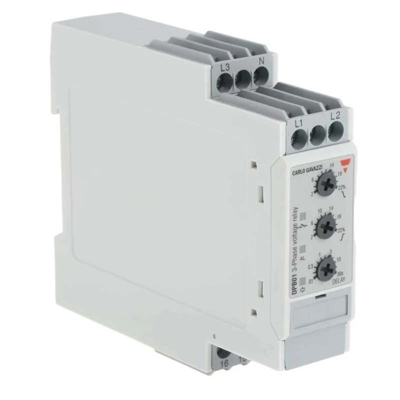 Carlo Gavazzi Monitoring Relay 3 Phase, 323 to 550 V AC Monitor Range, SPDT Contact, DIN Rail Mount, 0 V AC 24 V DPB01CM48