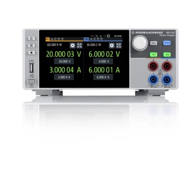 Rohde & Schwarz Digital Bench Power Supply Bundle 2-Output 0 mV to 20 V 120 W 6 A Max NGL-COM2b