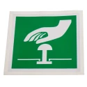 RS PRO Vinyl White Green Safe Conditions Label Emergency Stop ISO 7010 100mm x 100mm 857-8611