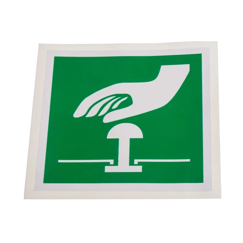 RS PRO Vinyl White Green Safe Conditions Label Emergency Stop ISO 7010 100mm x 100mm 857-8611