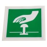 RS PRO Vinyl White Green Safe Conditions Label Emergency Stop ISO 7010 100mm x 100mm 857-8611