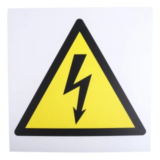 RS PRO Hazard Warning Sign Electrical Hazard Plastic ISO 7010 Symbol 300mm x 300mm 857-8700